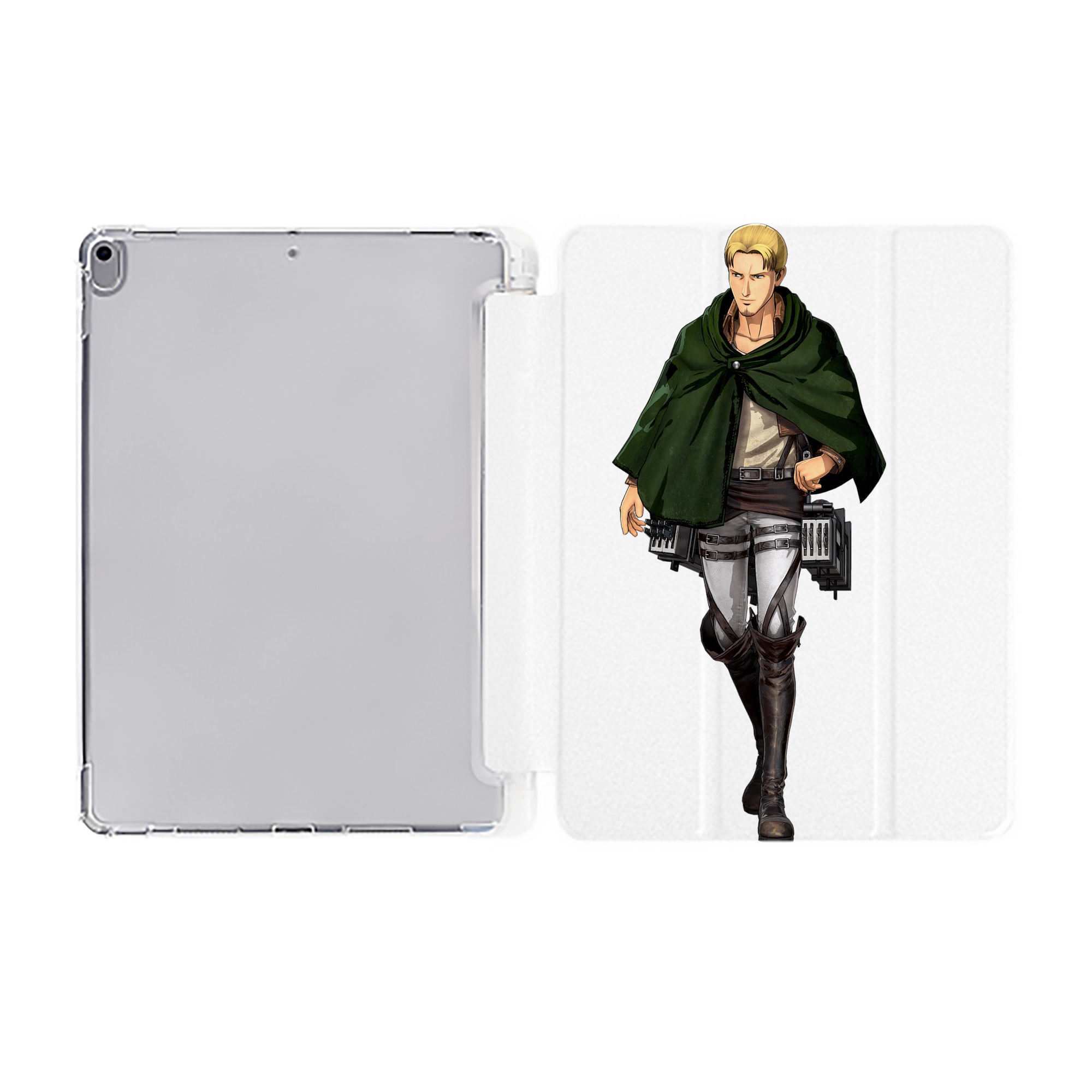 （画像用） 進撃の巨人 Attack on Titan IPad ケース ペン収納付き 三つ折りスタンド PUレザー×シリコン 対応機種9.5/10.5/10.9インチ